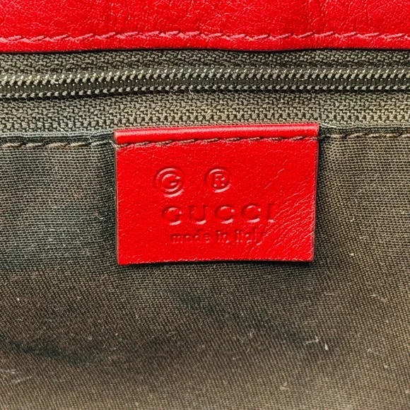 Gucci Vintage Red GG Canvas Tote with Silk Scarf Handles - Picture 5 of 9